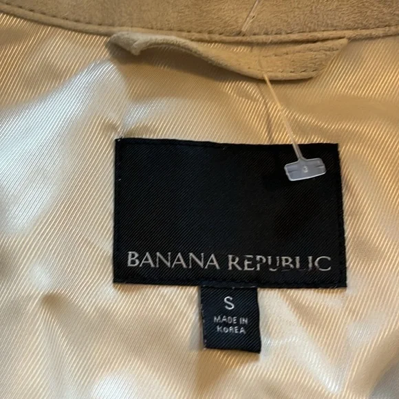 New-banana republic-S-tan(stone)-heritage suede shirt/jacket(Shacket) luxurious - Picture 7 of 16